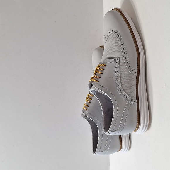 Cole Haan Men's Gray Lace Up Business Preppy Grand Wingtip Oxford Shoes Size 9M - Picture 5 of 12
